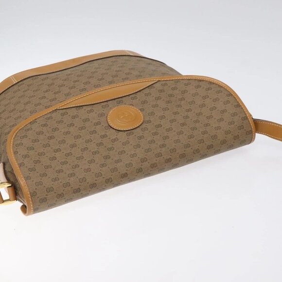 GUCCI Micro GG Supreme Shoulder Bag PVC Beige Gold - Picture 6 of 16